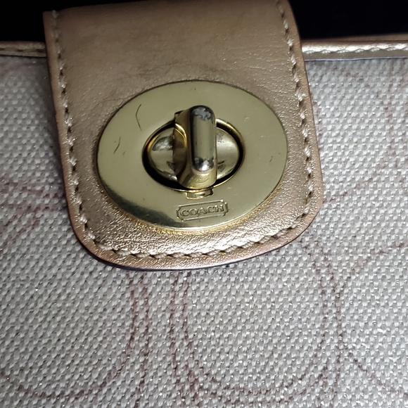 Coach small wallet cream gold sparkle - Picture 6 of 6